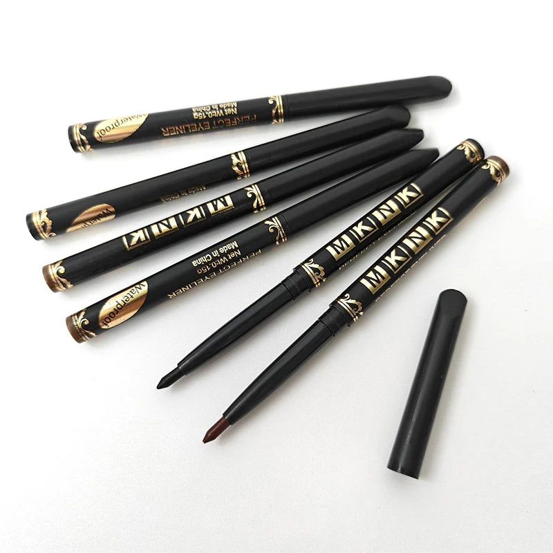 Lasting Waterproof Black Brown Eyeliner Pencil Smudge-Proof Sweat-Resistant Matte Smooth Eyeliner Gel Pencil for Bold Eye Makeup Zpaxo