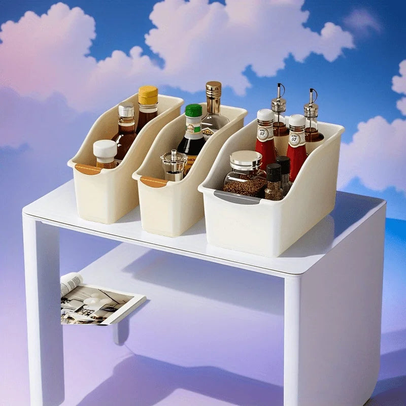 Plastic Storage Bins Curved-compartment Organizer Home Ideal Cleaning