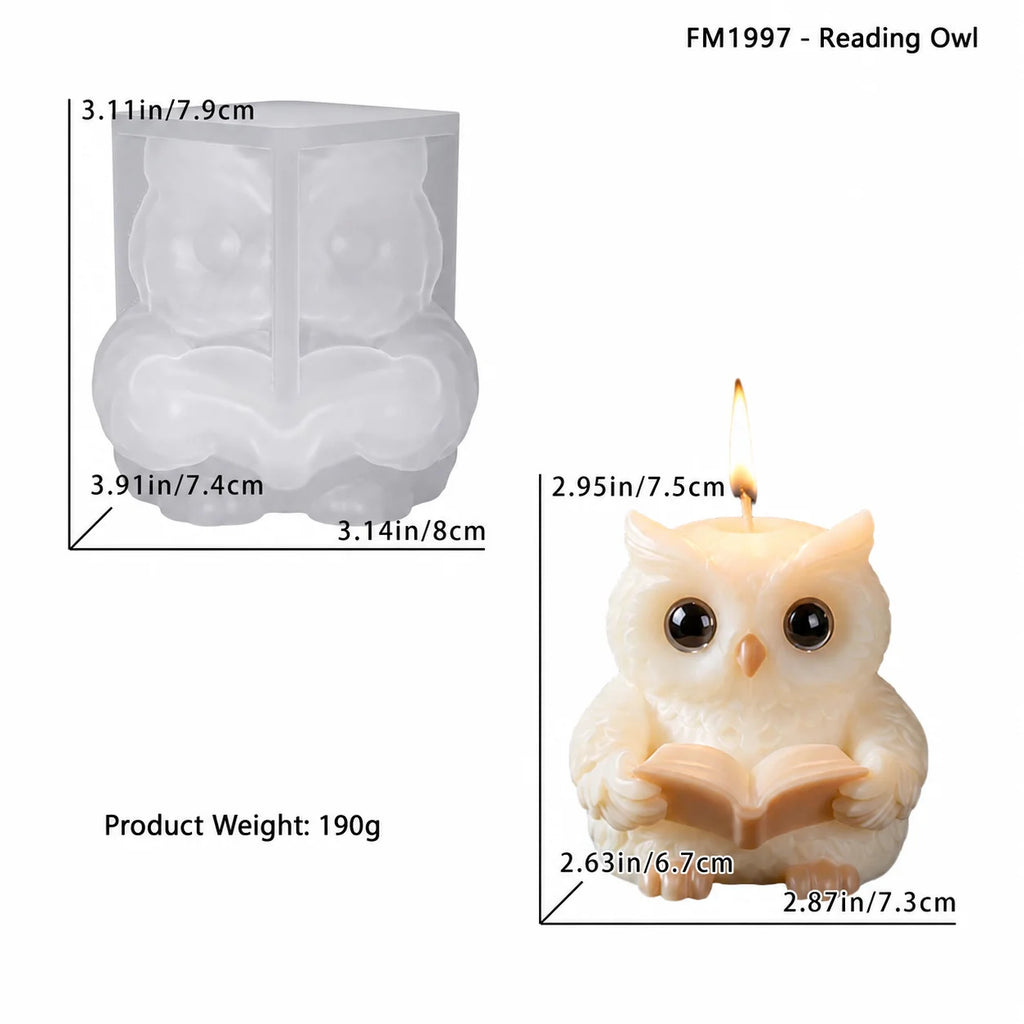 3D Owl Silicone Mold – Candle, Soap, Resin & Plaster DIY Craft