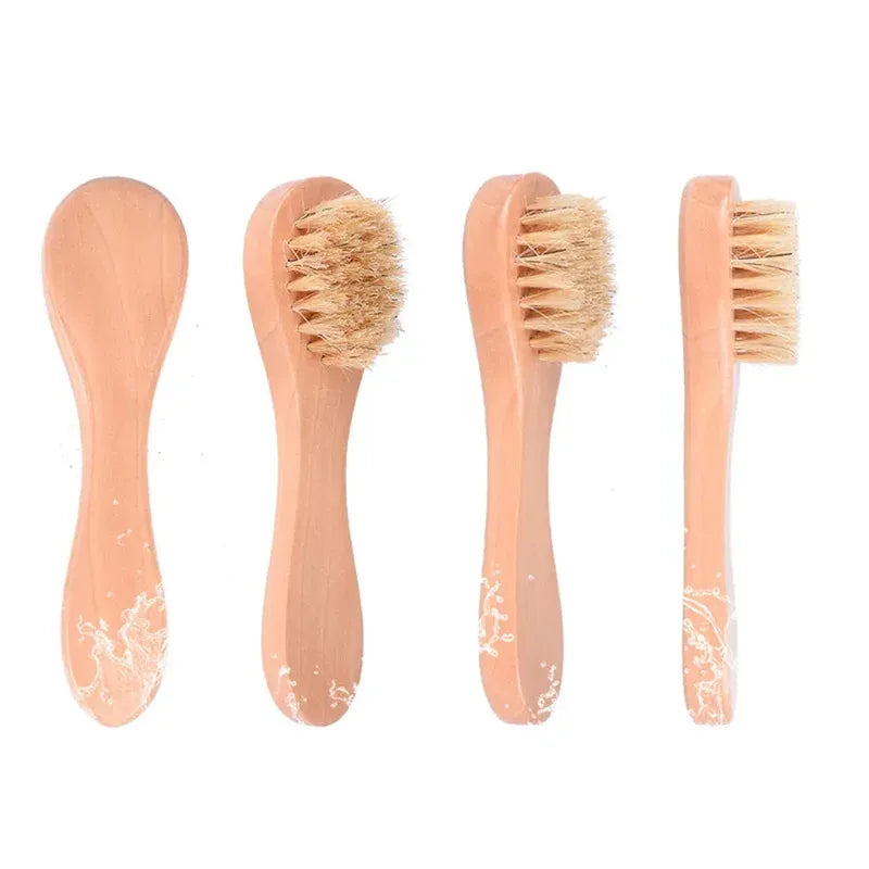 Natural Bristle Face Cleansing Brush – Bamboo Handle | 1/3/5 Pack