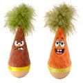 Cat Toy Soft Wooden Wobble Natural Beechwood Self Righting Tumbler – 1 Pack Angry & Happy Carrot Small H Dog No Squeaker Zpaxo SET