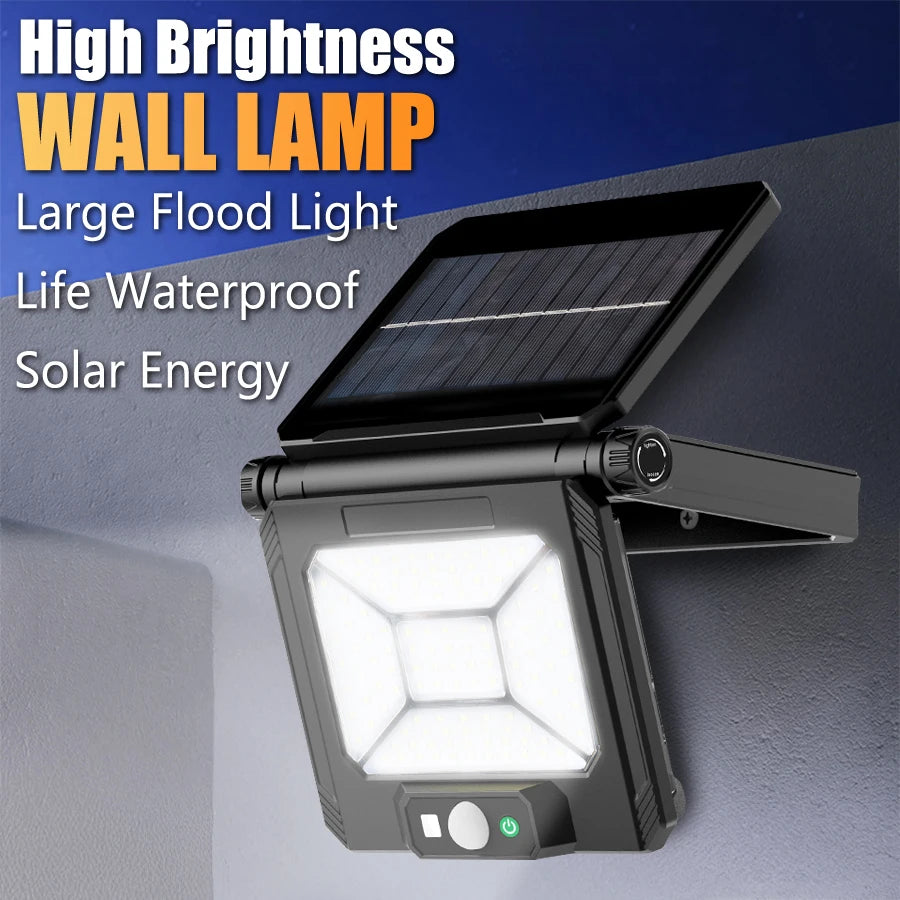 LED Solar Motion Sensor Wall Light – Outdoor Waterproof 3 Modes