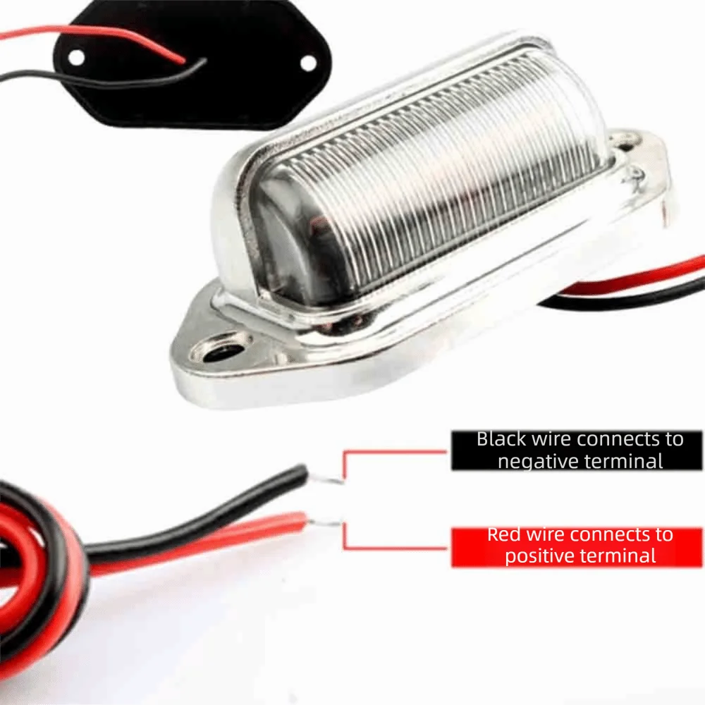Waterproof LED License Plate Light 12V-24V Durable Side Lamp Step Zpaxo