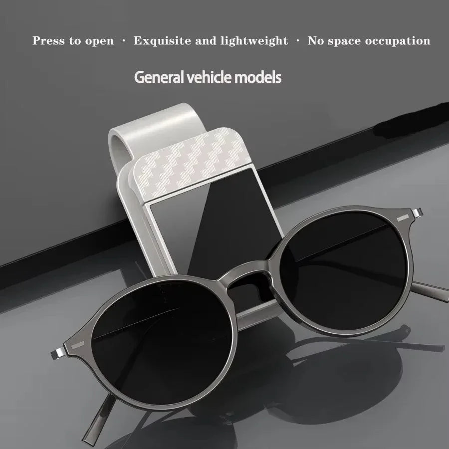 Car Sun Visor Sunglasses Clip & Card Holder – ABS Storage Visor Glasses Clip Zpaxo