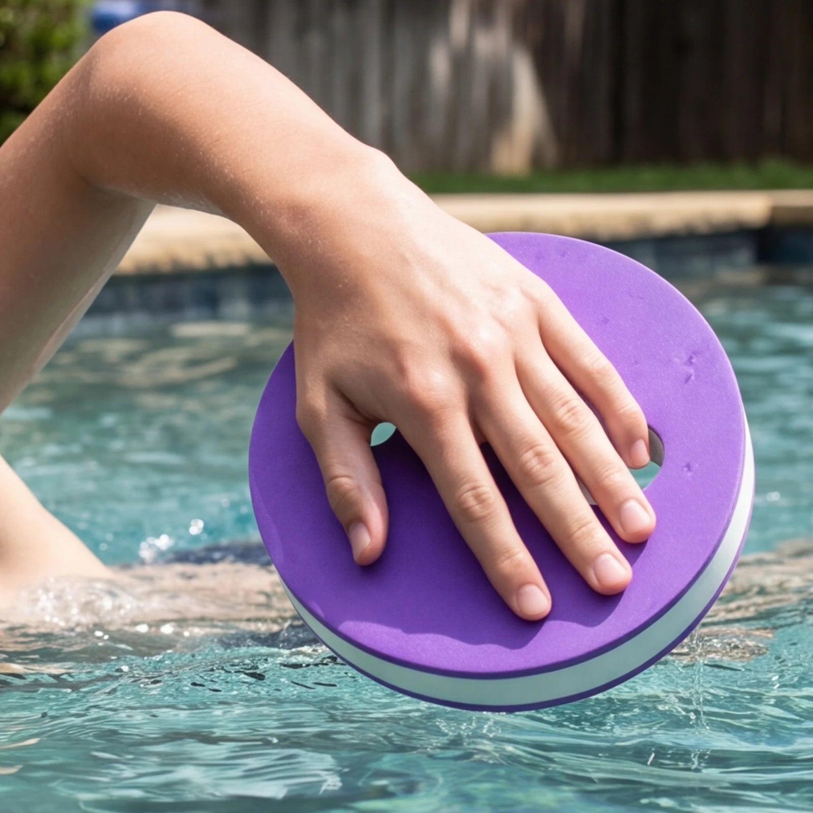 1Pair Water Exercise Discs Non-Slip Floating Swimming Wristband Swim Hand Disc Buoyancy Pool Training Equipment Swimming Aids Zpaxo