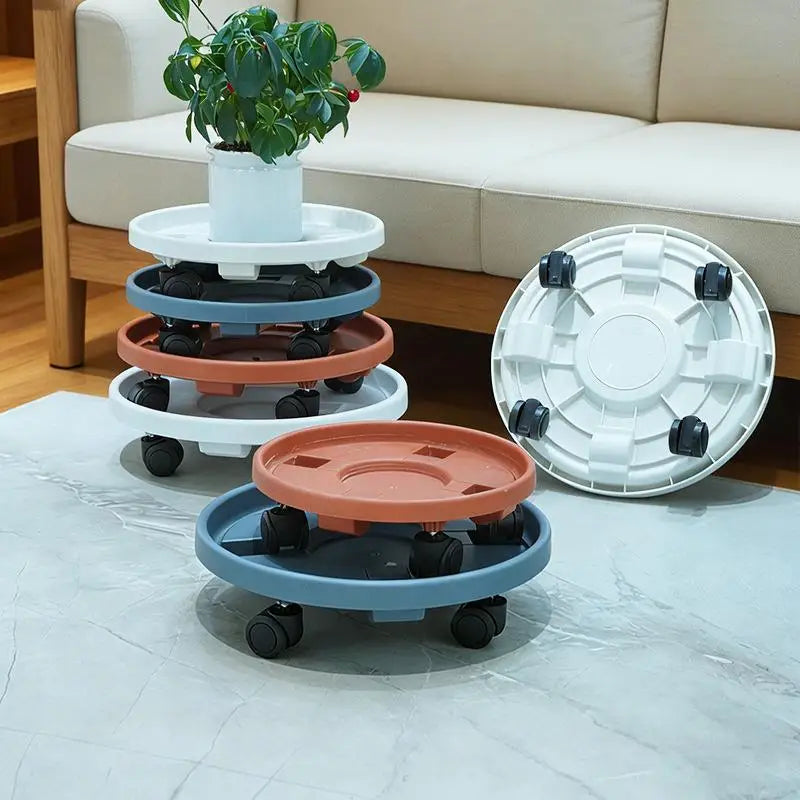 Rolling Plant Stand Tray – Heavy Duty Wheeled Flower Pot Caddy