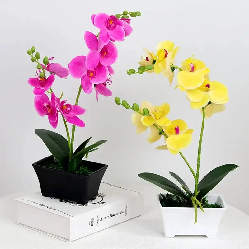 1 Artificial Silk Orchid Flowers Lifelike Real Touch Phalaenopsis