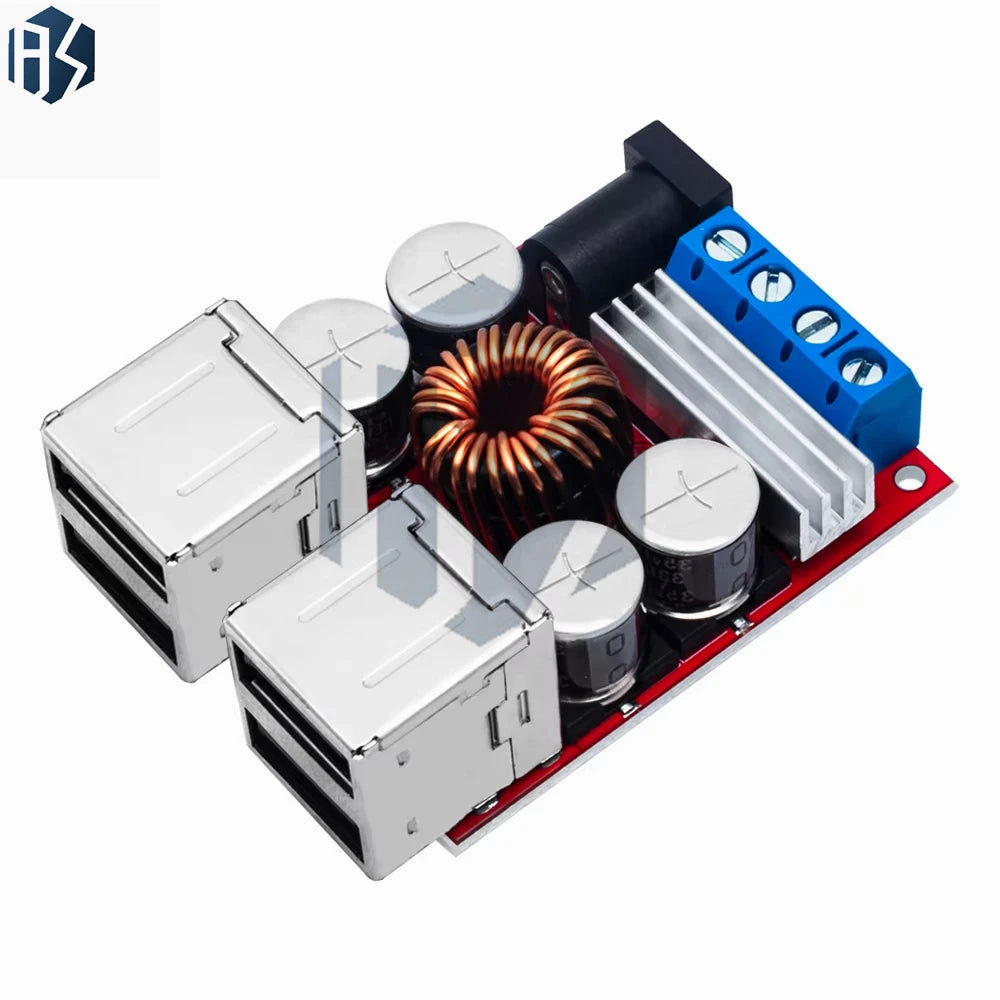 BAISHUN DC-DC Vehicle Charging Board (1PCS): 8V-35V Input to 5V 8A Output – 4 USB Ports Step-Down Power Module Zpaxo