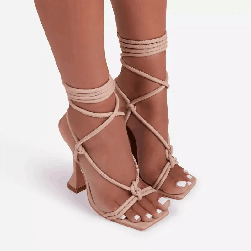 Designer Women Sandals 2026 New Fashionable Sexy Sandals Cross Belt Stiletto Shoes Elegant Banquet Party High Heels Shoes Women Zpaxo