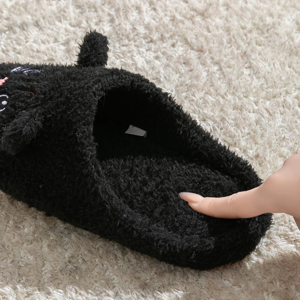 Women's House Slippers Cute Cartoon Plush Non-slip Indoor Bedroom