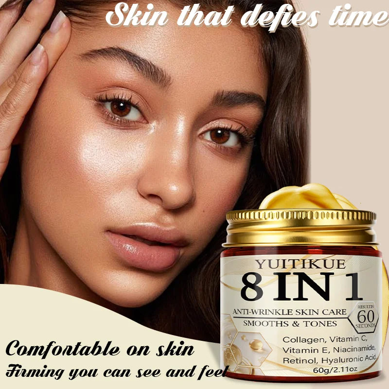 YUITIKUE 8-in-1 Face Cream with Collagen & Retinol 60g Face Moisturizer Cream Zpaxo