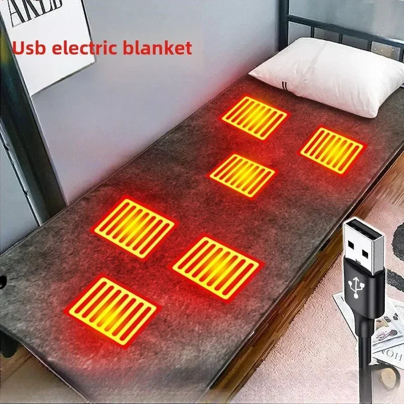 USB-C Electric Heated Blanket – 6-Zone 10W Washable Plush Mat Electric Heated Blanket Zpaxo