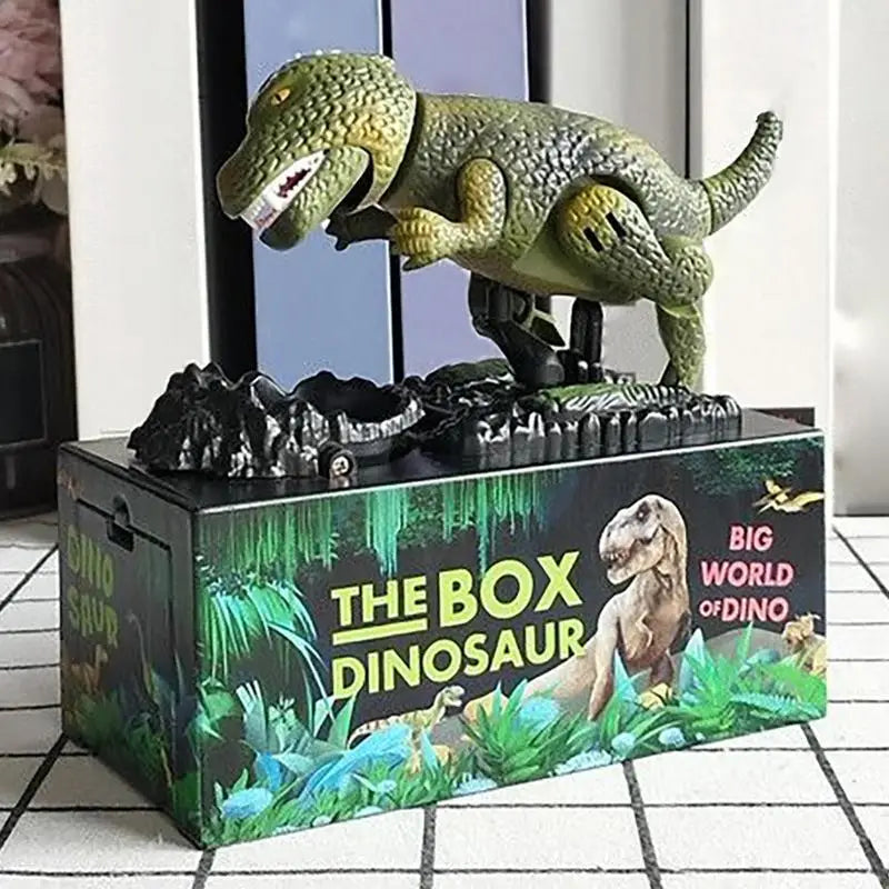 Electronic Bank Dinosaur Statue Cash Box Musical Money Boys Girls Zpaxo
