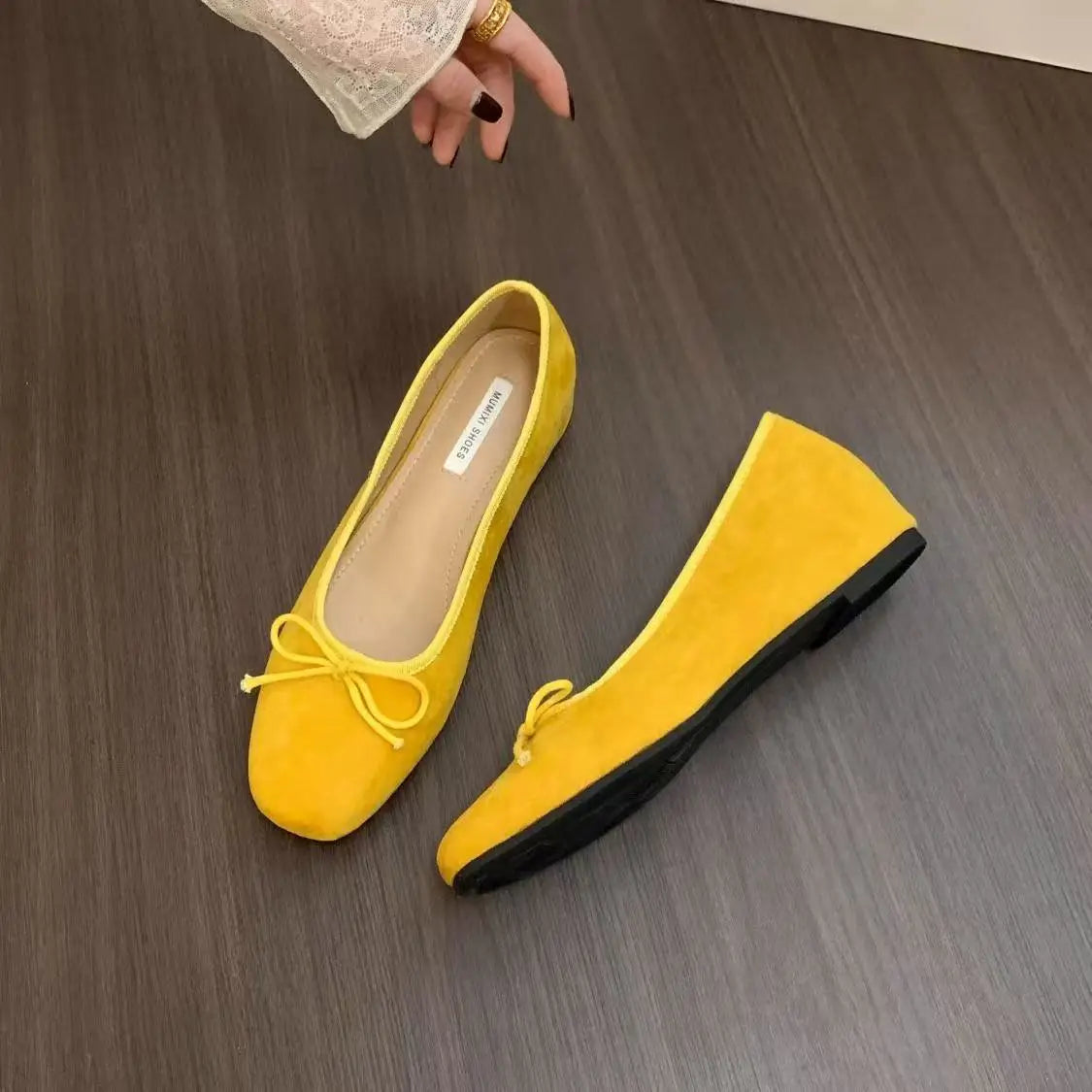 Women Shoes Summer Ballet Round Toe Shallow Non-slip Suede Flat espadrilles Soft Shoes zapatillas mujer 2025 ladies shoes Zpaxo Yellow 35