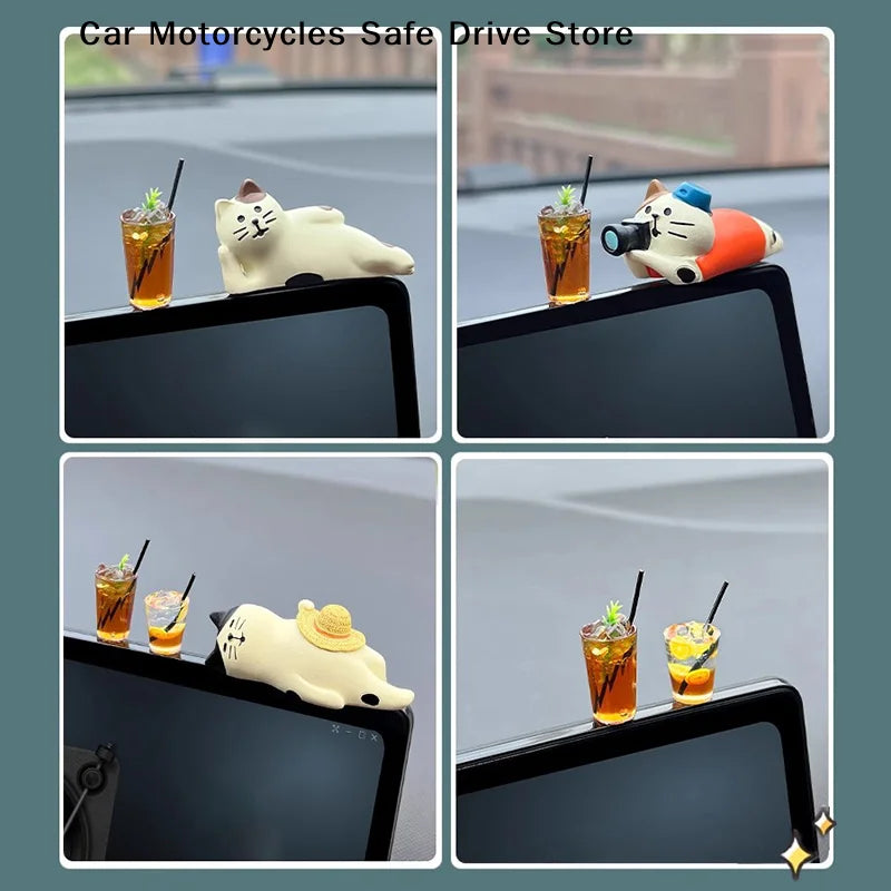 CM1 Mini Lemon Tea Coffee Action Figure Auto Dashboard Ornaments Cute