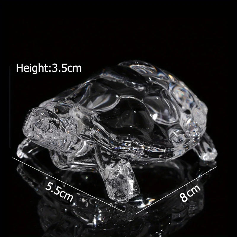 Crystal Glass Lucky Turtle Statue – Light-Catcher Decor Gift