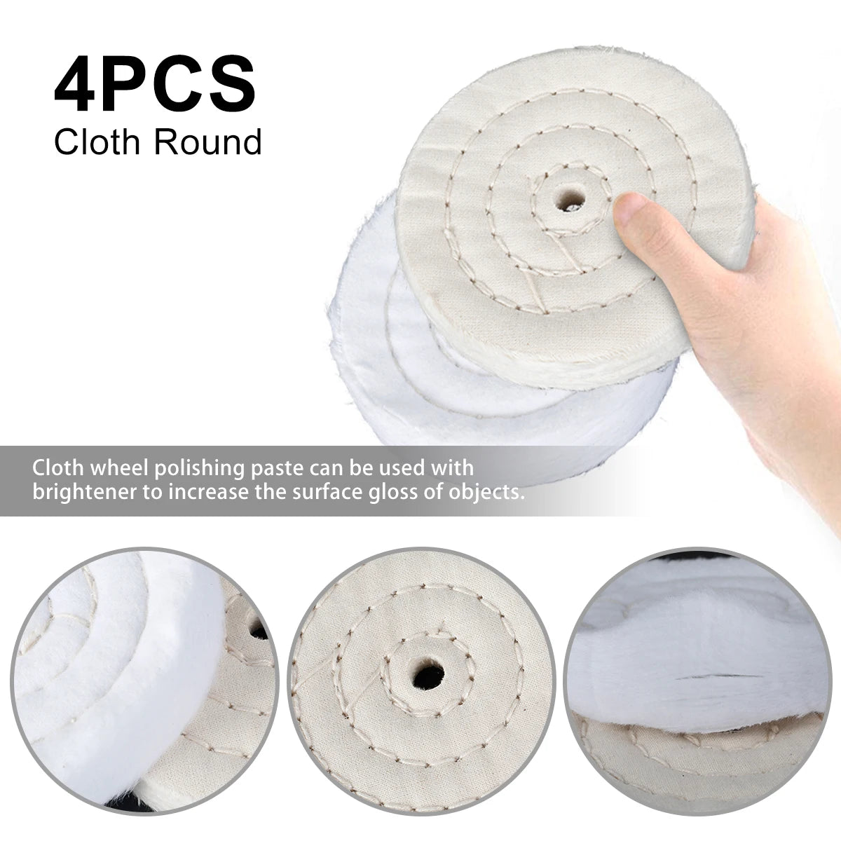 4In Polishing Wheel Wear Resistant Cloth Buffing Wheel Gold Silver Jewelry Mirror Polish Pad For Grinder Power Tool Accessories Zpaxo