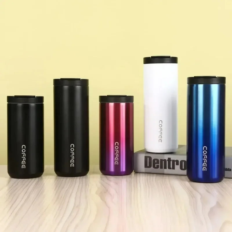 Portable 500ML Stainless Steel Coffee Thermos Bottle Thermal Mug Leakproof Car Vacuum Flasks Coffee Cup Travel Insulated Bottles Zpaxo