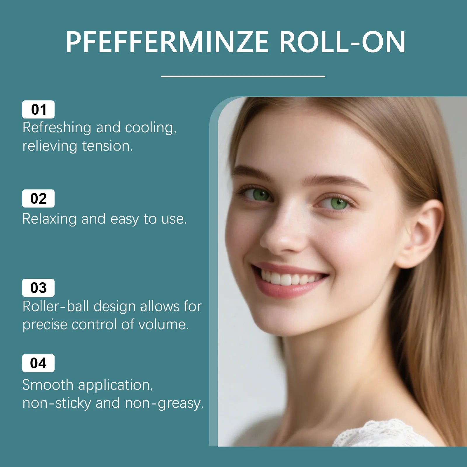 Peppermint Roll-On Essential Oil | Portable Fragrance & Massage Essential Oil Roll-On Zpaxo