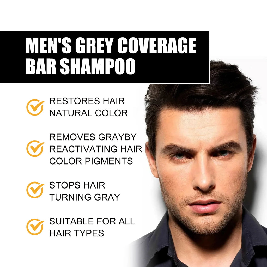 Hair Blackening Shampoo Soap Repairs Gray and Anti-shedding He Shou Wu Essence Hair Root Strengthens Nourishes Black Hair Zpaxo