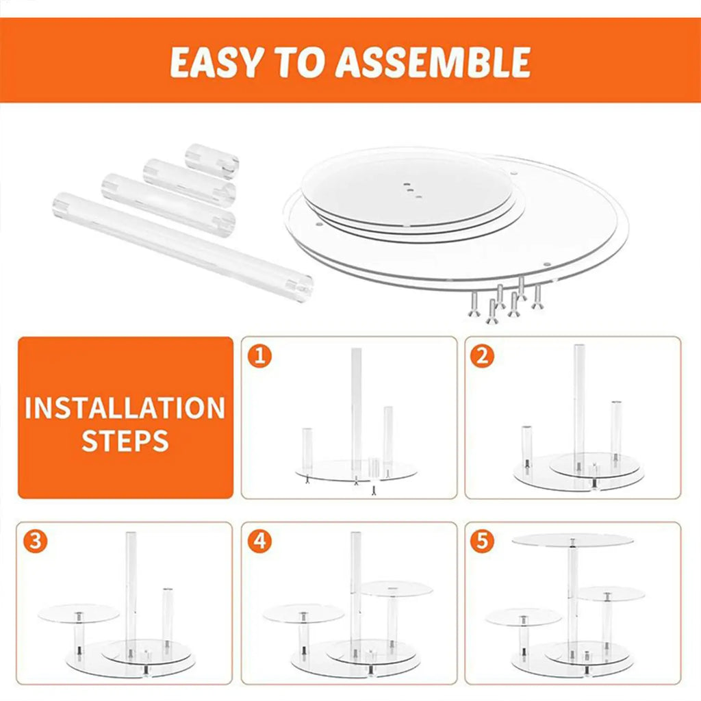 Cupcake Stand Acrylic 4-Tier Round Serving Cup Cake Stand Dessert Display for Cookie Snack Food Pastry Candy Wedding Birthday Zpaxo