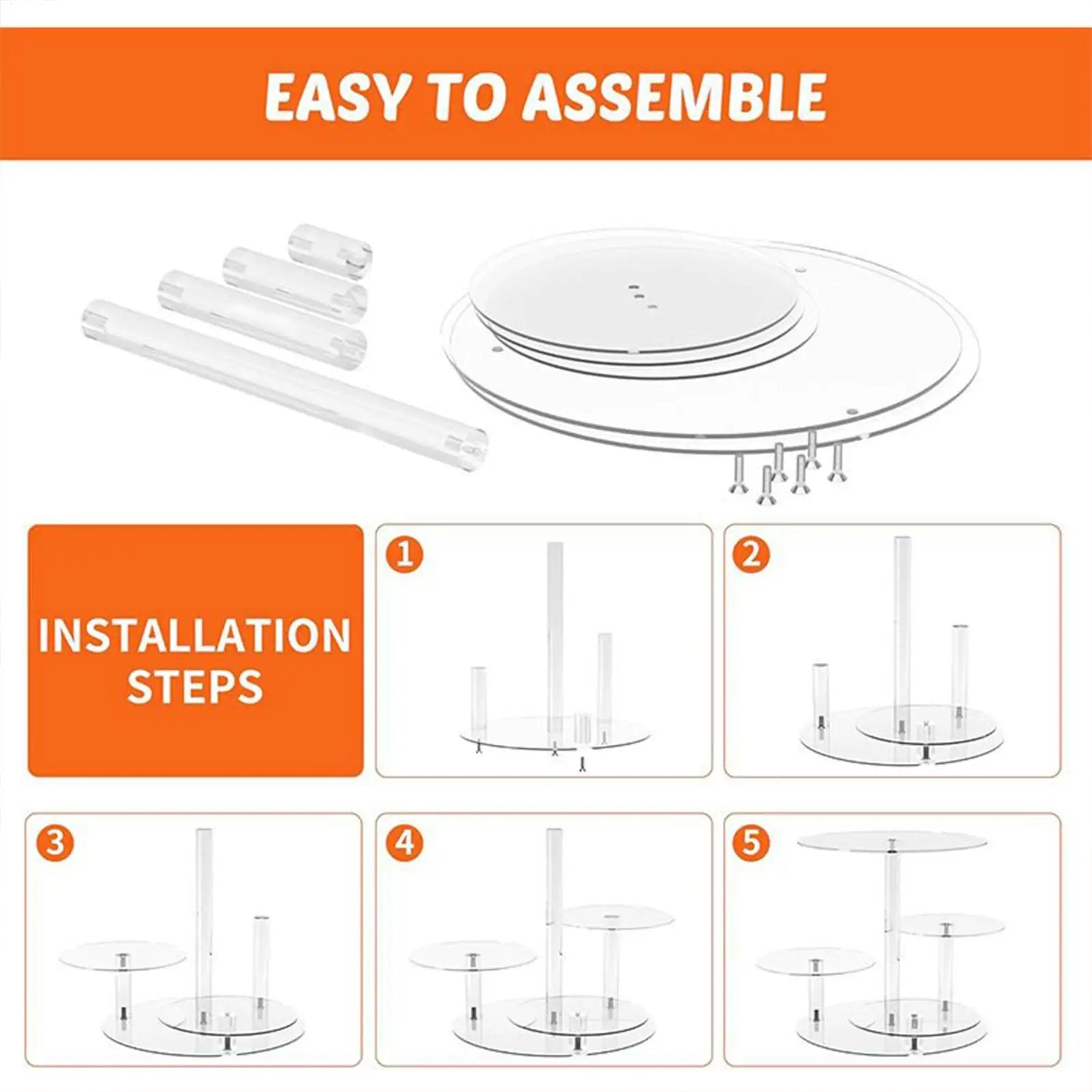 Cupcake Stand Acrylic 4-Tier Round Serving Cup Cake Stand Dessert Display for Cookie Snack Food Pastry Candy Wedding Birthday Zpaxo