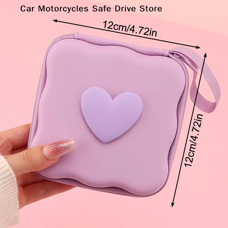 CMPortable Cable Protector Storage Bag Lovely Heart Knot Travel Cute