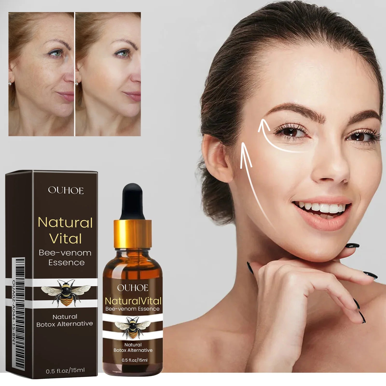 Anti Aging Face Serum with Bee Venom and Panthenol Firming Wrinkle Reducing Hydrating Essence for Youthful Glow Skin Care 15ml Zpaxo