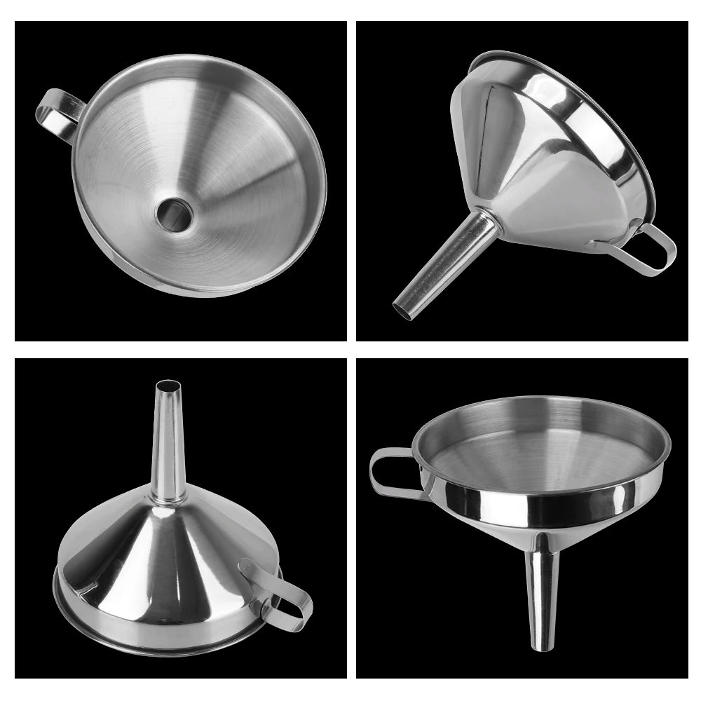 Wide Mouth Funnels Stainless Steel Detachable Filter Metal Funnel Zpaxo