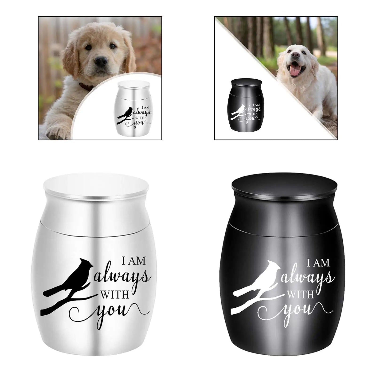 Mini Stainless Steel Pet Cremation Urn | Memorial Keepsake Case Pet Memorial Urn Zpaxo