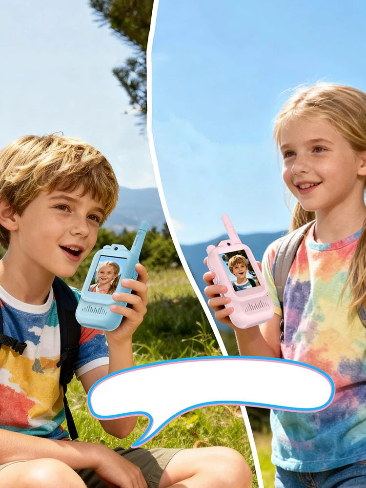 Kids Walkie Talkies with Video 2 Pack Rechargeable Kids Video Walkie Talkies for Boys Girls Indoor Play Camping Hiking Zpaxo