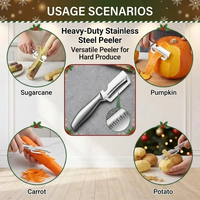 Stainless Steel Fruit & Vegetable Peeler with Bottle Opener Vegetable Peeler Zpaxo