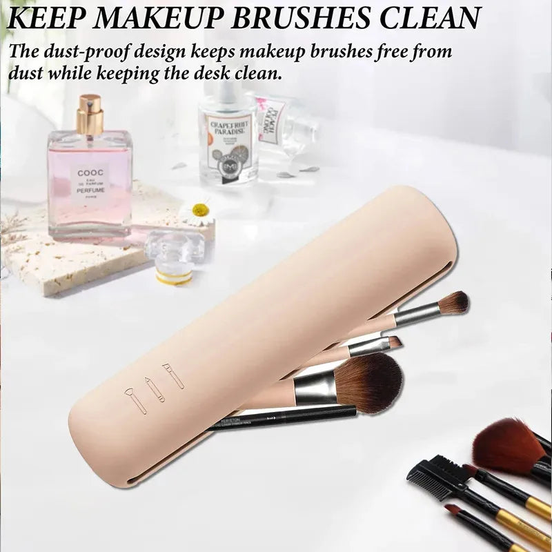 Silicone Makeup Brush Case – Dustproof Portable Travel Bag