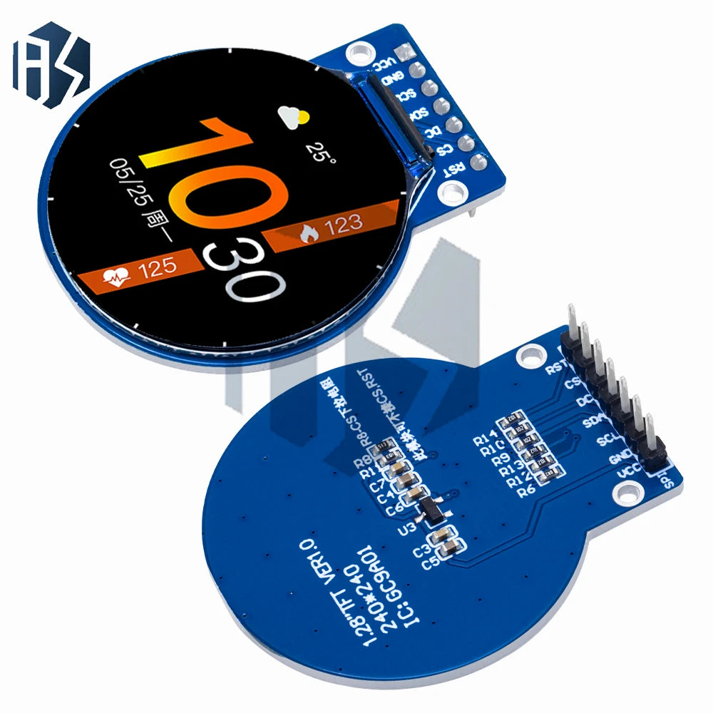 Round TFT LCD Display Module 240x240 RGB GC9A01 Driver 4-Wire SPI Zpaxo