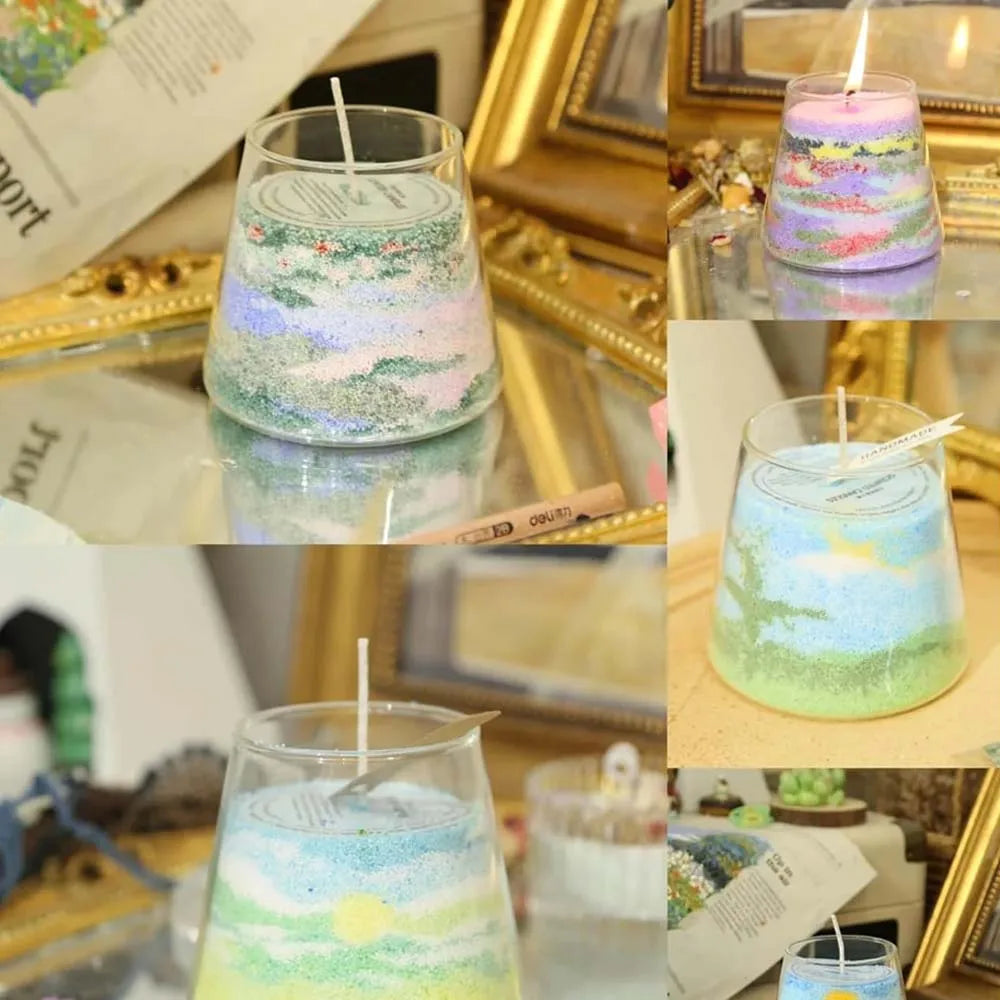 50g Pearl Sand Wax & 5 Wicks – DIY Colorful Candle Making Kit Candle Making Kit Zpaxo