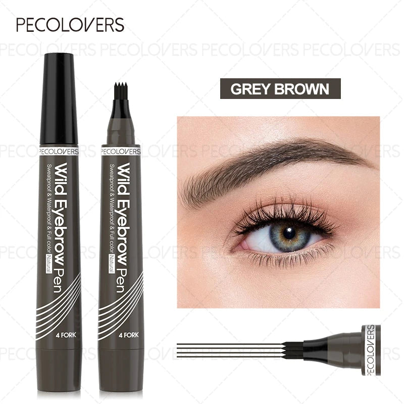 1PC Waterproof Microblading Eyebrow Pen with 4 Fork Tip, Long Lasting, Smudge Proof, Natural Looking Eyebrow Pencil Zpaxo 04
