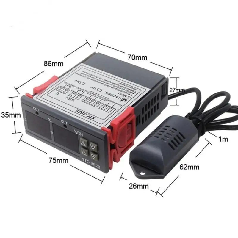 652F Dual LCD-Thermostat Temperature Humidity Control STC-3028 Zpaxo