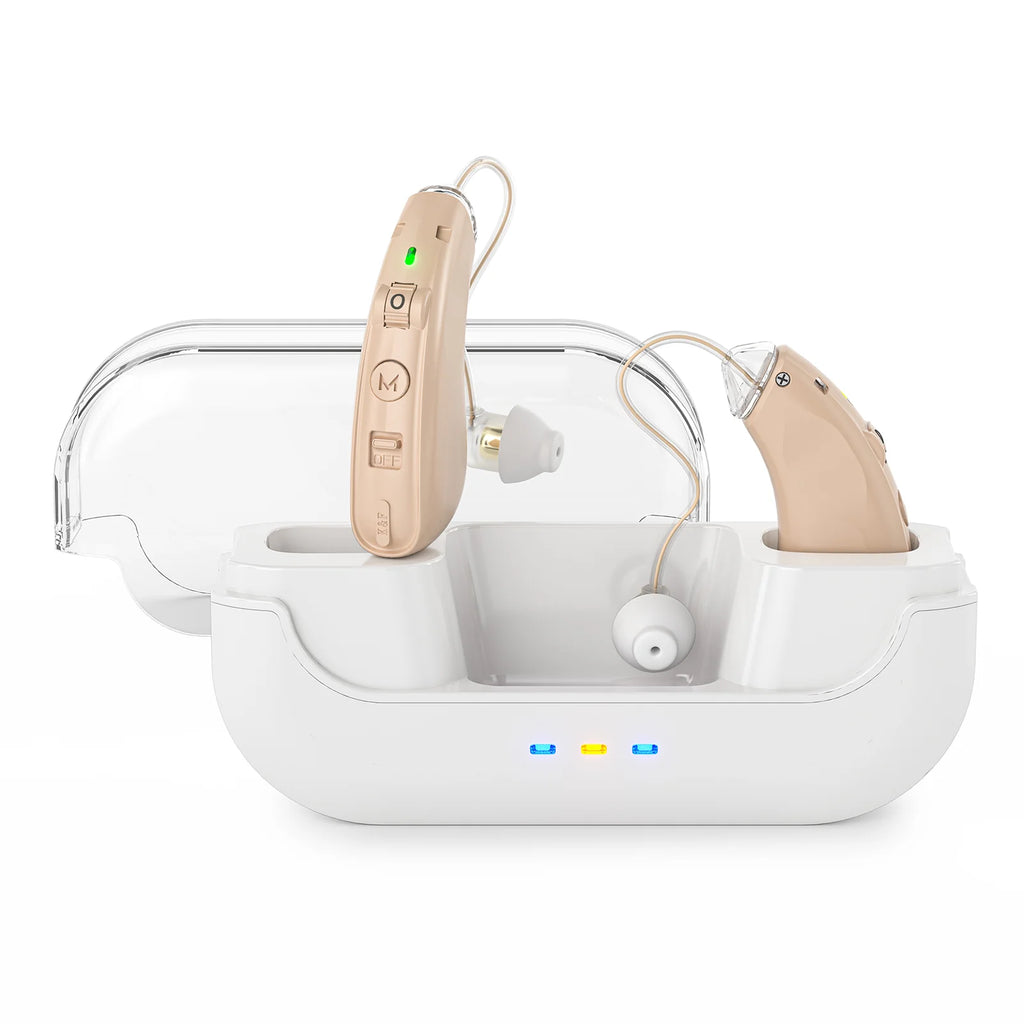 Rechargeable Amplifier Elderly Mild Moderate Hearing Aids Deaf Noise