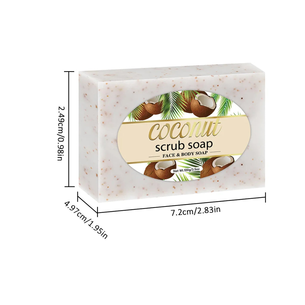 Coconut Scrub Soap – Handmade Exfoliating Face & Body Bar Exfoliating Bar Soap Zpaxo