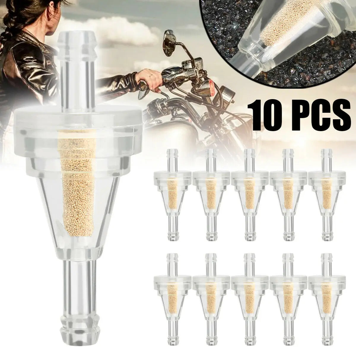 1 4 Inline Clear Gas Fuel Filters Replacement Small Plastic Universal