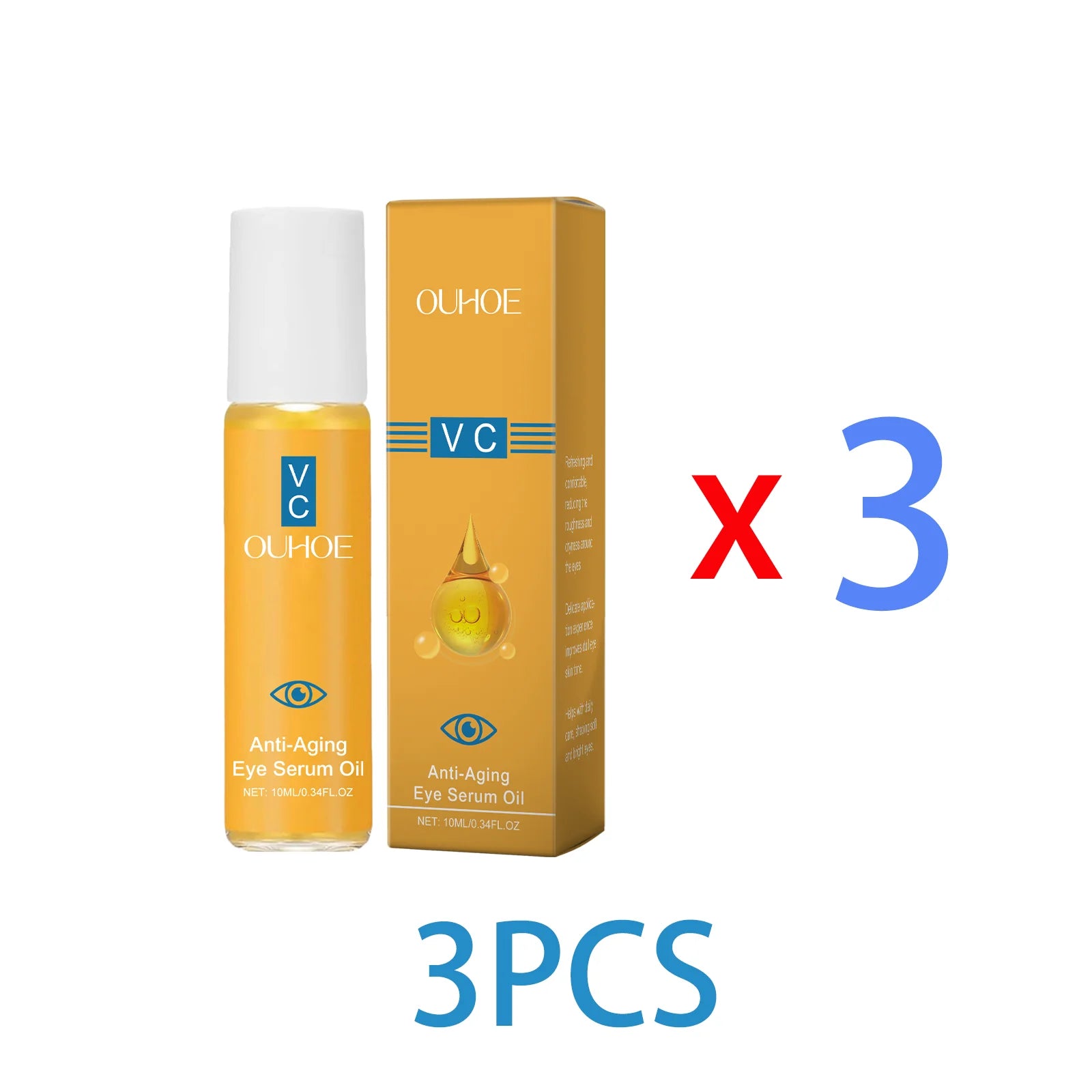 Firming Skin Eye Serum Oil Vitamin C and E for Dry Skin Facial for Wrinkles Hydrating Lightweight Fast Absorbing Skincare 10ml Zpaxo 3PCS