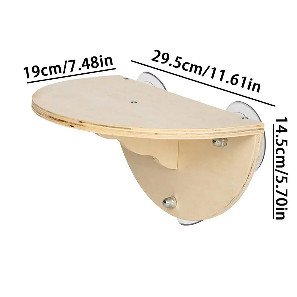 Cat Window Perch Space Saving Seat Kitten Climbing Wood Shelf 3