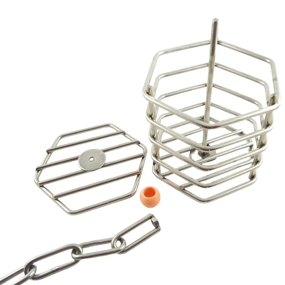 Stainless Steel Hanging Food Cage Pet Birds Parrots Squirrels Macaws