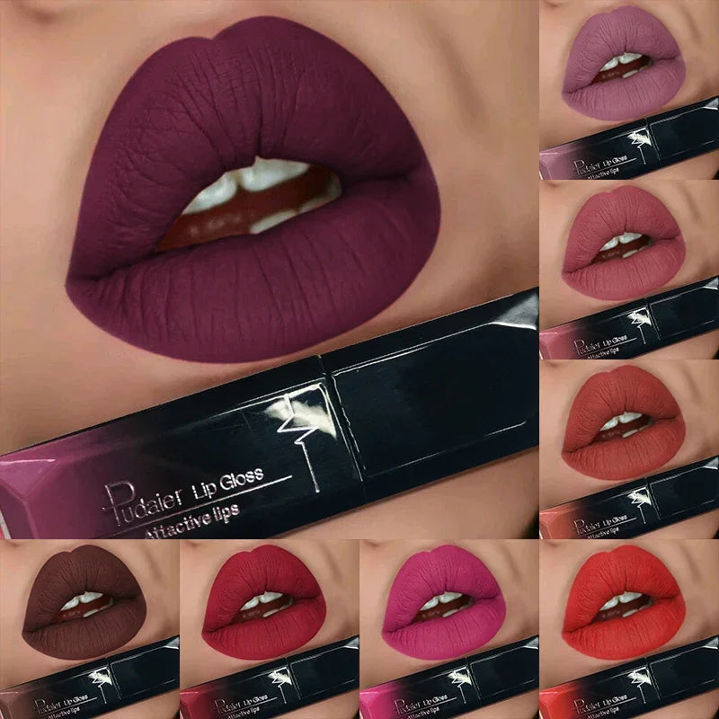 Pudaier 21Colors Nude Velvet Lipgloss Waterproof Sexy Matte Liquid