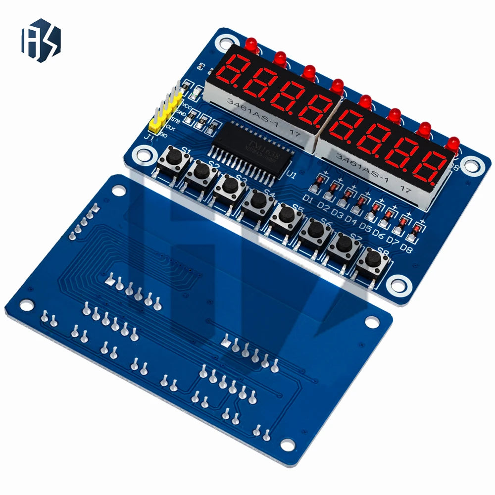 8-Bit Nixie Tube 8-Key Input TM1638 Module: 1-Piece for Arduino-Compatible LED Display for DIY Electronics Zpaxo