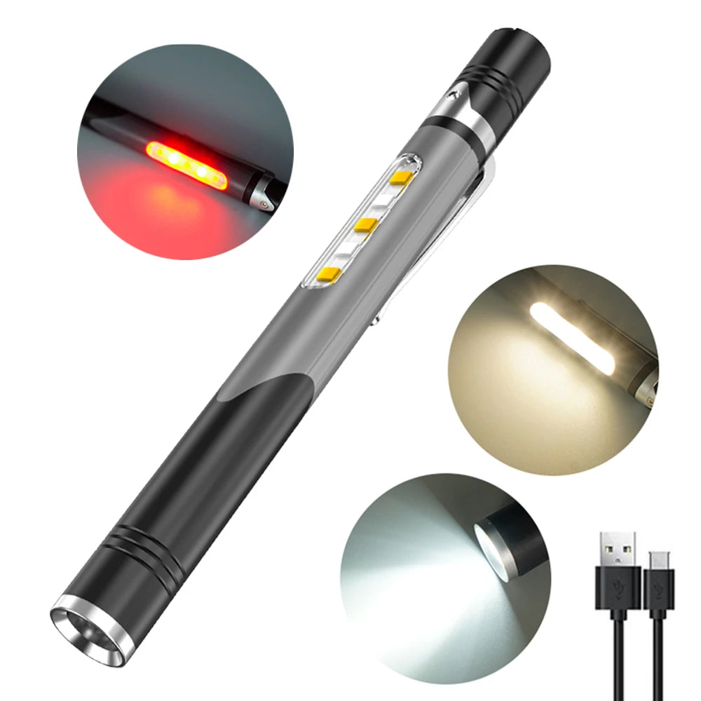 First Aid Pen Light Professional Medical Rechargeable Handy Torch