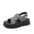 Women's Fashion Sandals New Outer Hollow Breathable Baotou Buckle Roman Shoes Anti-slip 2025 High-heeled Thick-soled Women Shoes Zpaxo denim blue 40