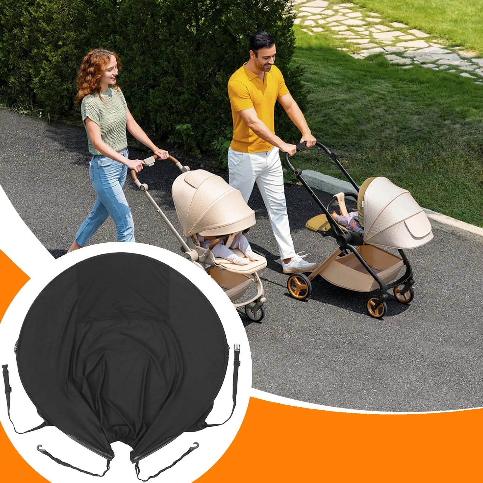 Baby Stroller Sun Cover Pushchair Anti-UV Canopy Easy Installation UV Block Stroller Awning Canopy For Walking Camping Picnic Zpaxo