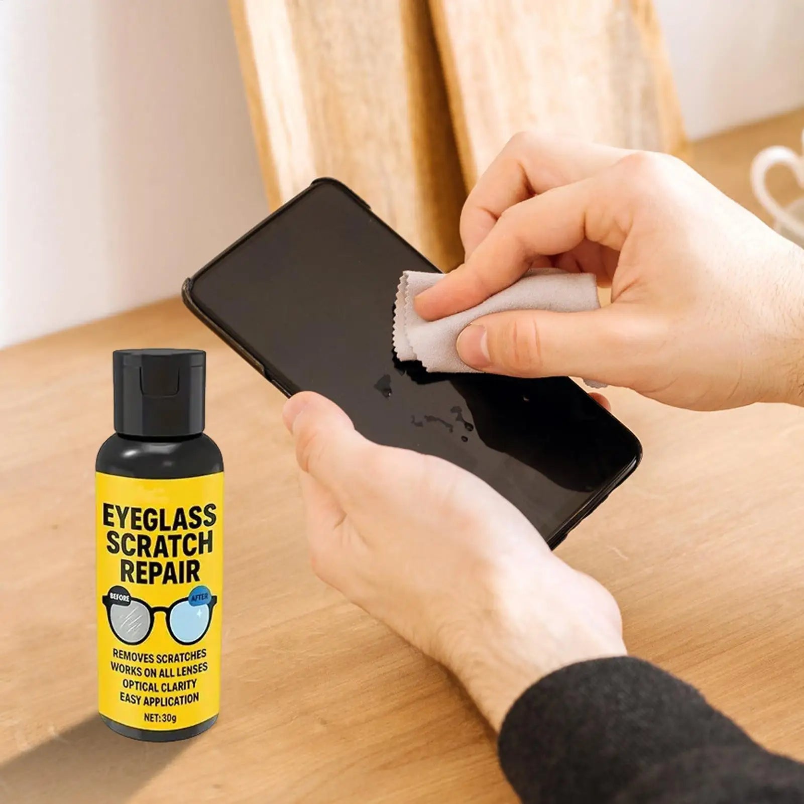 Eyeglass Lens Repair 30g Glass Lens Screen Cleaner Screen Scratch Remover for Men Adults Youth Students Teachers Cyclists Zpaxo