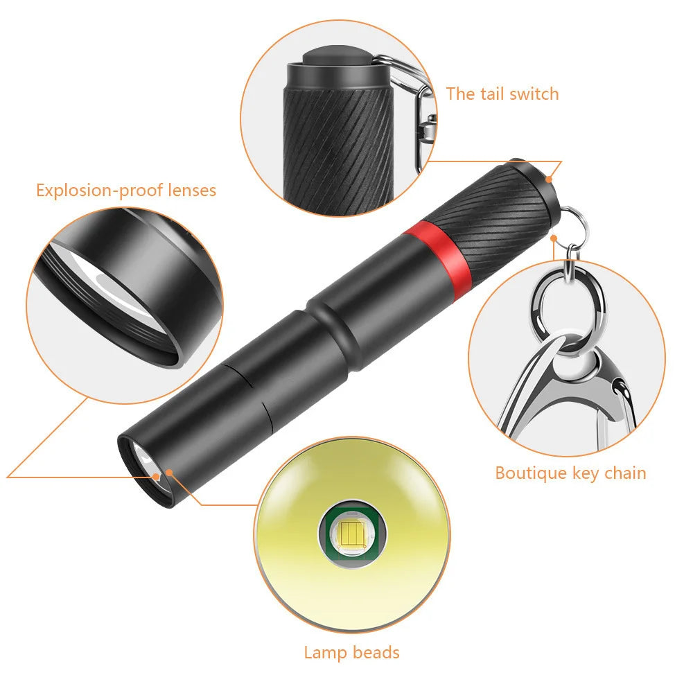 ESMARTER XPE LED Pen Flashlight – IP67 Waterproof, 500 Lm